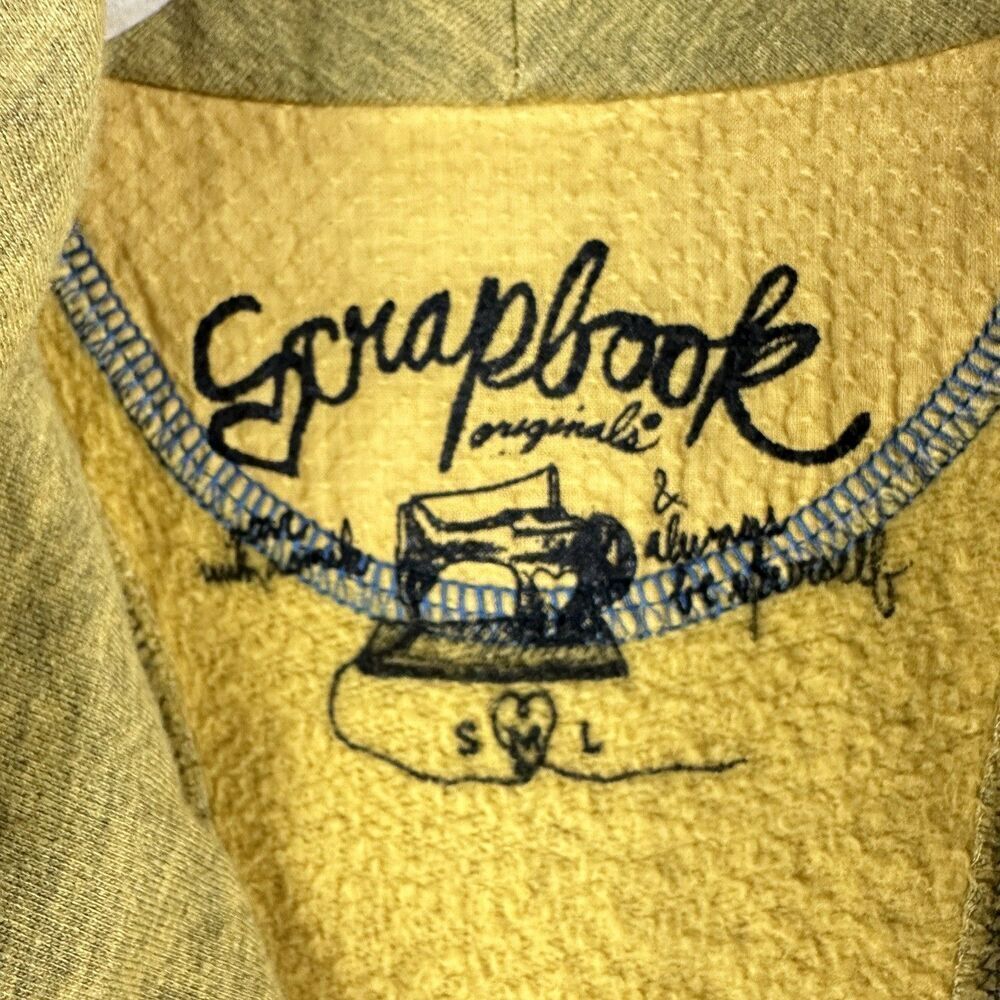 Scrapbook Originals Vest Top Womens M Gold Mustard Yellow Cutoff Sweatshirt Boho - Picture 3 of 11